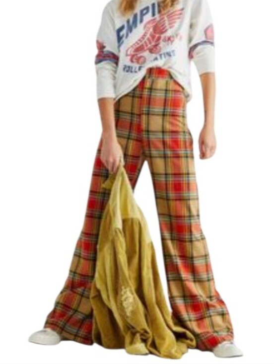 Free People Pants - Free People Plaid Jules Wide-Leg Trouser High-Rise Pants-NWOT